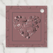 Danke Dusty Rose Folien-Anhänger Geschenkanhänger (Rückseite)