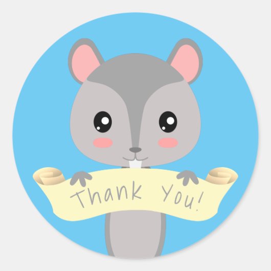 Danke, Eichhörnchen Runder Aufkleber (Vorderseite)