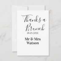 Danke ein Brunch nach der Hochzeit Name Datum einf