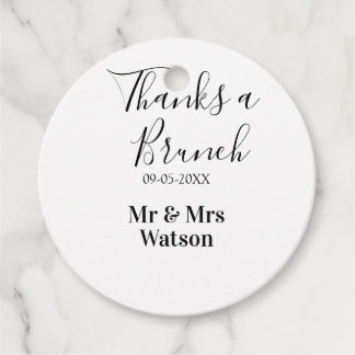 Danke ein Brunch nach der Hochzeit Name Datum einf Geschenkanhänger