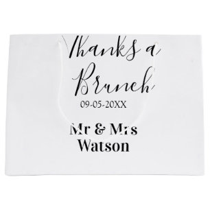 Danke ein Brunch nach der Hochzeit Name Datum einf Große Geschenktüte