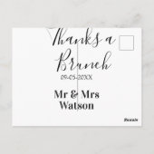 Danke ein Brunch nach der Hochzeit Name Datum einf Postkarte (Rückseite)