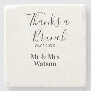 Danke ein Brunch nach der Hochzeit Name Datum einf Steinuntersetzer