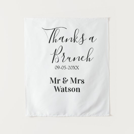 Danke ein Brunch nach der Hochzeit Name Datum einf Wandteppich (Vorderseite)