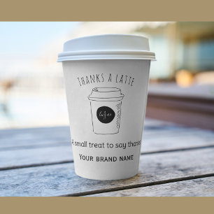 Danke, ein Kaffee Shop-Logo Quadratischer Aufkleber