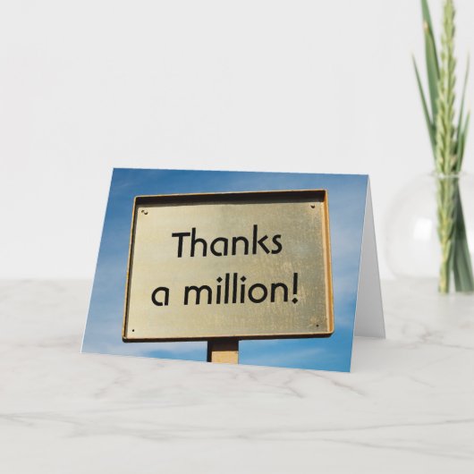 Danke eine Million! Schild für Goldplakate (Vorderseite)