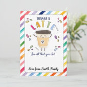 Danke einer lila Geschenkkarte Einladung (Stehend Vorderseite)