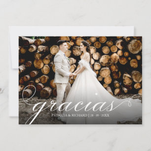 Danke Einfache Elegante Hochzeit Danke Foto Karte