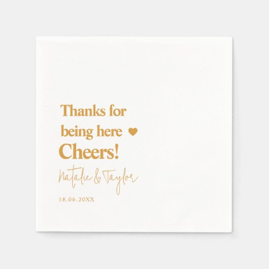 Danke! Einfache Hochzeit Serviette (Vorderseite)