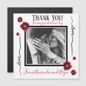 Danke, einfache rote Pappchen Magnetkarte (Vorne/Hinten)