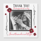 Danke, einfache rote Pappchen Magnetkarte (Vorderseite)