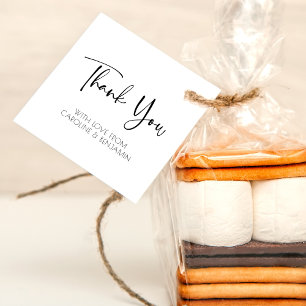 Danke   Einfacher Schriftzug Schwarz und Weiß Geschenkanhänger