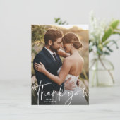 Danke einfaches Schrift Hochzeitsfoto (Stehend Vorderseite)