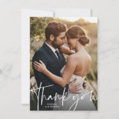 Danke einfaches Schrift Hochzeitsfoto (Vorderseite)
