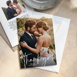 Danke einfaches Schrift Hochzeitsfoto