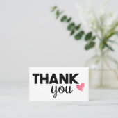 Danke einzigartige Visitenkarten des Herzens Visitenkarte (Stehend Vorderseite)