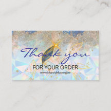 danke Elegant Blau & Gold Floral