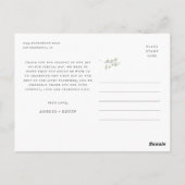 Danke Elegant Earthy Greenery Watercolor Wedding Postkarte (Rückseite)