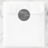Danke - Elegant Gray Damasks Runder Aufkleber (Tasche)