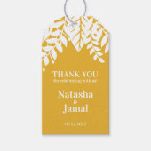 Danke! Elegante Mustard Yellow Blätter Geschenkanhänger (Vorderseite)