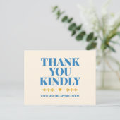 Danke Elegante Typografie Postkarte (Stehend Vorderseite)