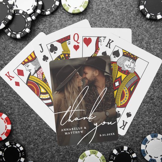 Danke Elegantes Foto Spielkarten