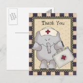 Danke Elephant Nurse Postcard Postkarte (Vorne/Hinten)