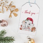 Danke Elephant Santa Christmas Baby Shower Geschenkanhänger<br><div class="desc">Dieses Design kann in dem Bereich personalisiert werden, der durch das Ändern des Fotos und/oder Textes zur Verfügung gestellt wird. Sie können auch angepasst werden, indem Sie auf Vorlage personalisieren klicken und dann auf die Schaltfläche klicken, um weitere Optionen anzupassen, um die Hintergrundfarbe zu löschen oder zu ändern, Text hinzuzufügen,...</div>