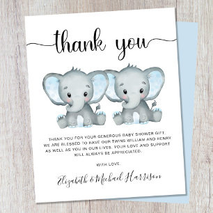 Danke Elephant Twin Boys Baby Shower
