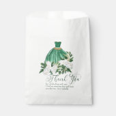 Danke, Emerald Green White Peony Princess Gown Geschenktütchen (Vorderseite)
