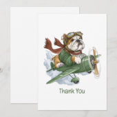 Danke Englisch Bulldogge Pilot Flugzeug (Vorne/Hinten)