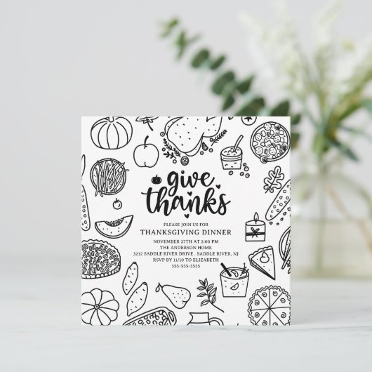 Danke Erntedank Dinner Einladung (Stehend Vorderseite)