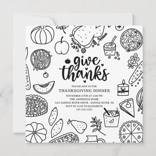 Danke Erntedank Dinner Einladung (Vorderseite)