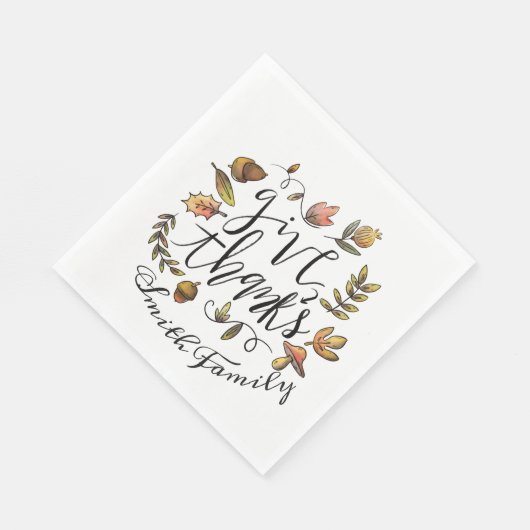 Danke. Erntedank Familienfeier. Serviette (Ecke)