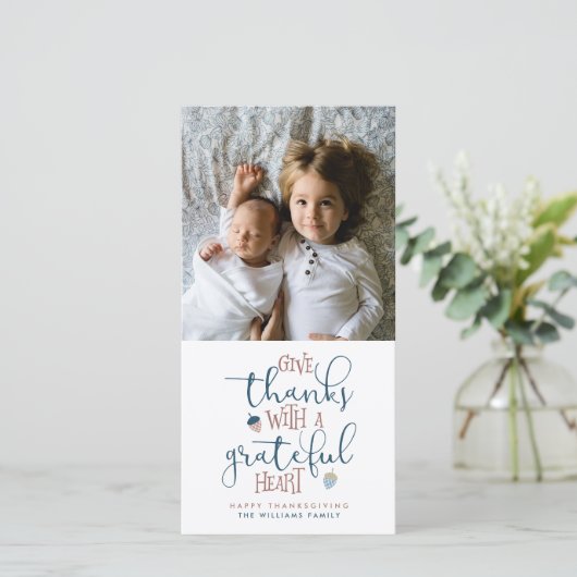 Danke Erntedank Feiertagskarte (Stehend Vorderseite)