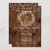 Danke, Erntedank Floral Fall Einladung (Vorne/Hinten)