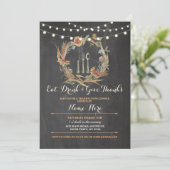 Danke, Erntedank Floral Fall Einladung (Stehend Vorderseite)
