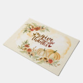 Danke Erntedank Herbst Blume Pumpkins Fußmatte (Schrägansicht)