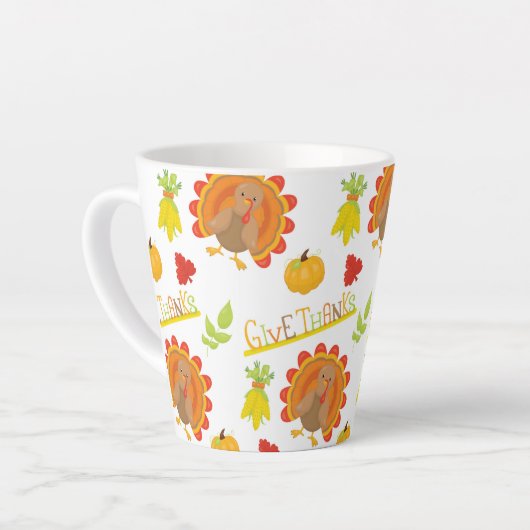 DANKE ERNTEDANK TÜRKEI & PUMPKINS MILCHTASSE (Linke Ecke)