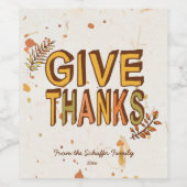 Danke, Erntedank Weinetikett (Einzelnes Label)