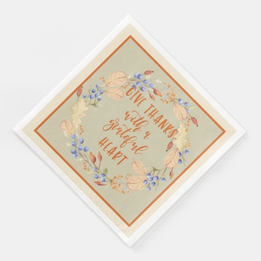 Danke, Erntedank Wreath Napkins Serviette (Ecke)