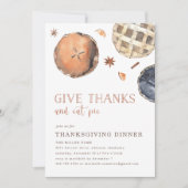 Danke, Essen Pie Erntedank Dinner Einladung (Vorderseite)