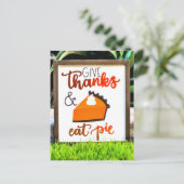Danke, Essen Pie Erntedank Postkarte (Stehend Vorderseite)