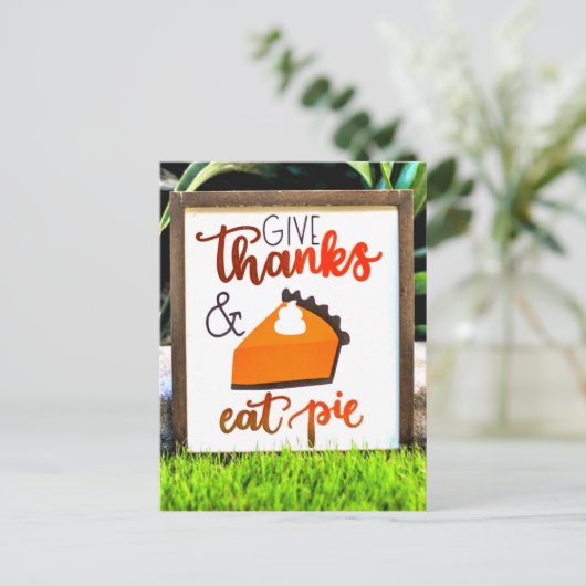 Danke, Essen Pie Erntedank Postkarte (Stehend Vorderseite)