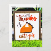 Danke, Essen Pie Erntedank Postkarte (Vorne/Hinten)