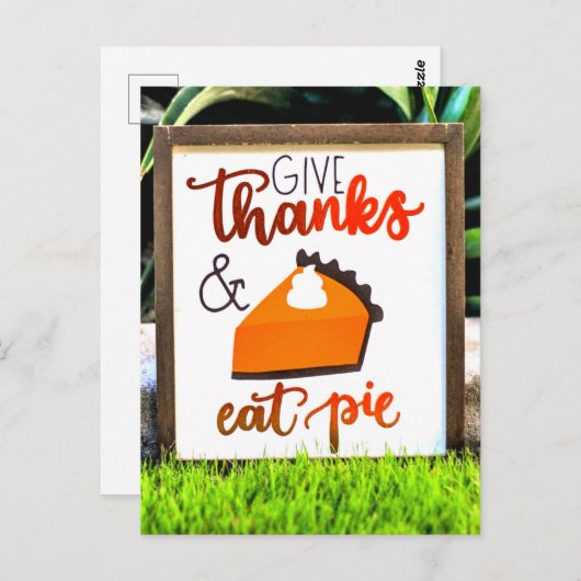 Danke, Essen Pie Erntedank Postkarte (Vorne/Hinten)
