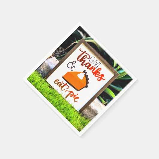 Danke, Essen Pie Erntedank Serviette (Ecke)