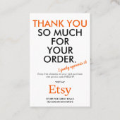 Danke Etsy Visitenkarte (Vorderseite)