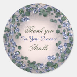 Danke Eucalyptus Birthday Rustic Mint Powder Runder Aufkleber