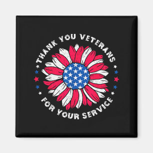 Danke euch Veteranen für euren Dienst Sonnenblume  Magnet